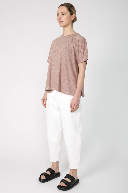 swift tee / rust|white stripe