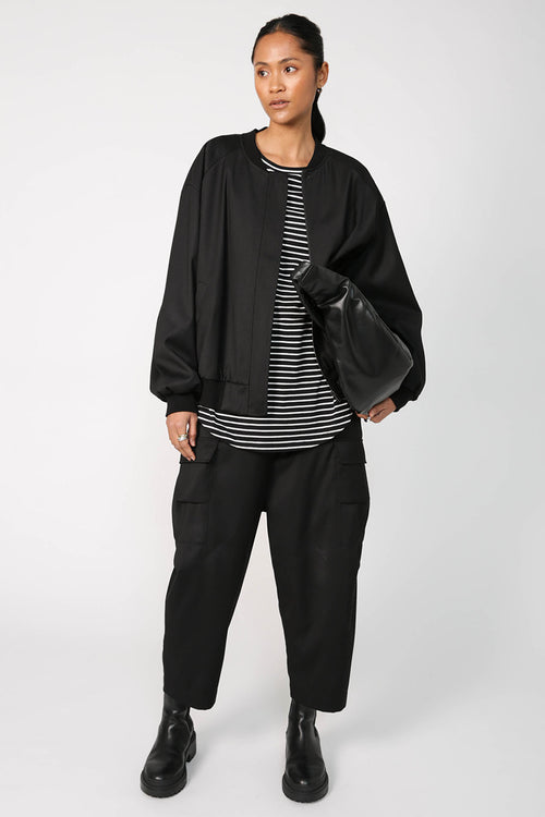 trickster top / black|white stripe