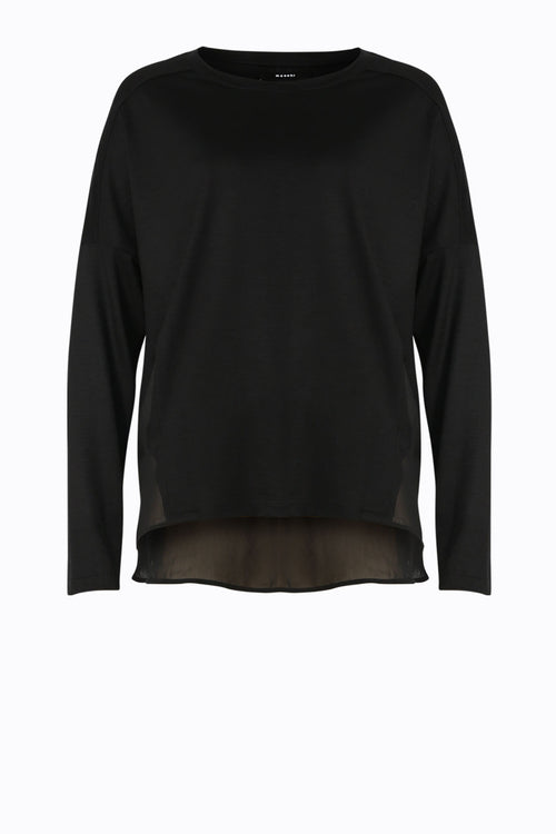 pivoted top / black merino