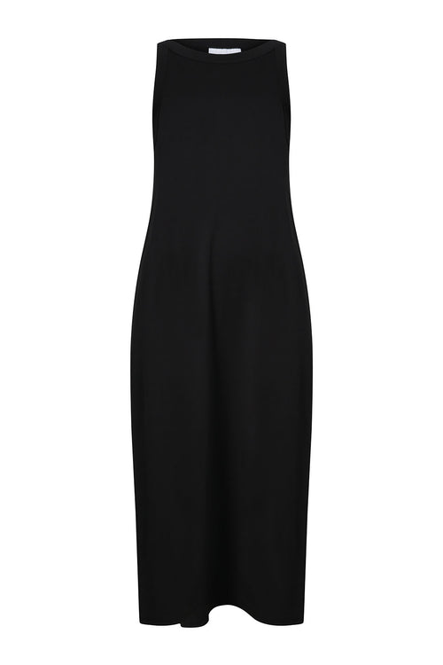 kicked tank dress / black