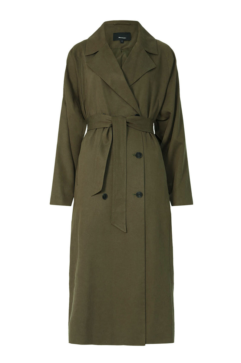 onward trench coat khaki green m o o c h i