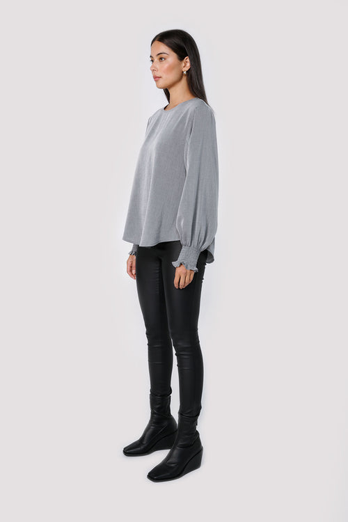 divisional top / charcoal marle