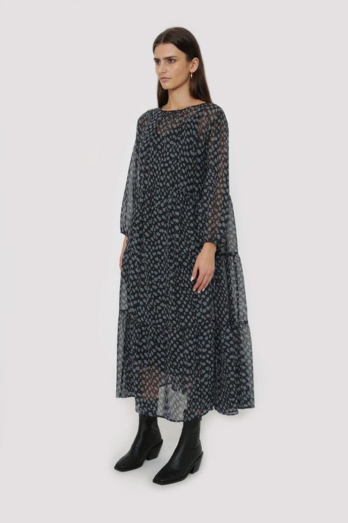 emanate dress / black|grey spot
