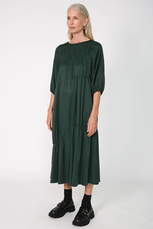 notioned dress / deep green