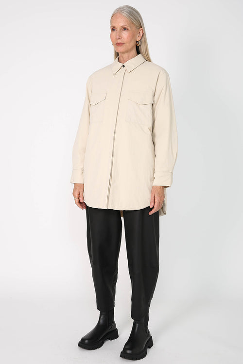 puffed shirt shacket / ecru|ecru