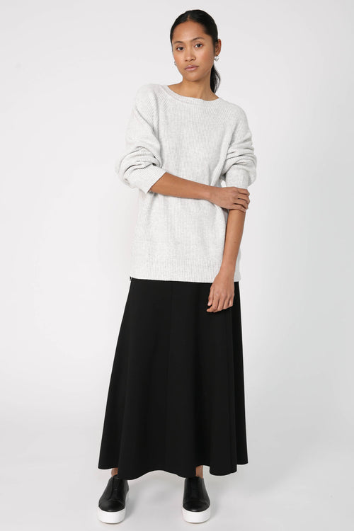 zipped sweater / silver grey