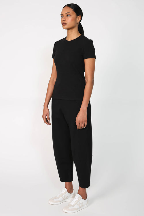 modest rib cap tee / black