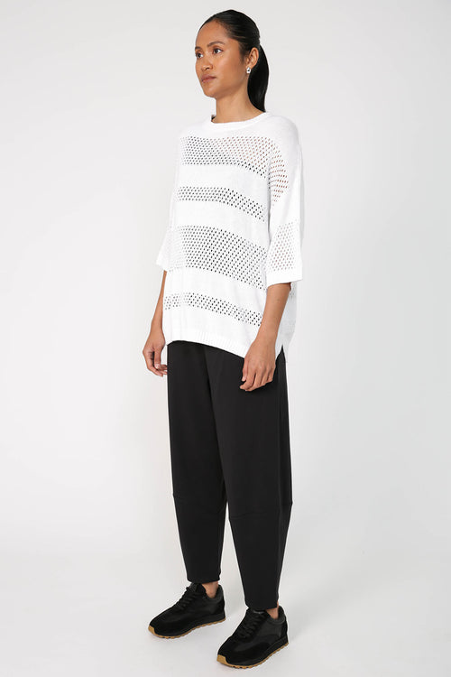 stripe turning top / white