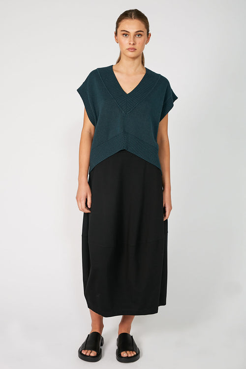 streak vest / cedar blue