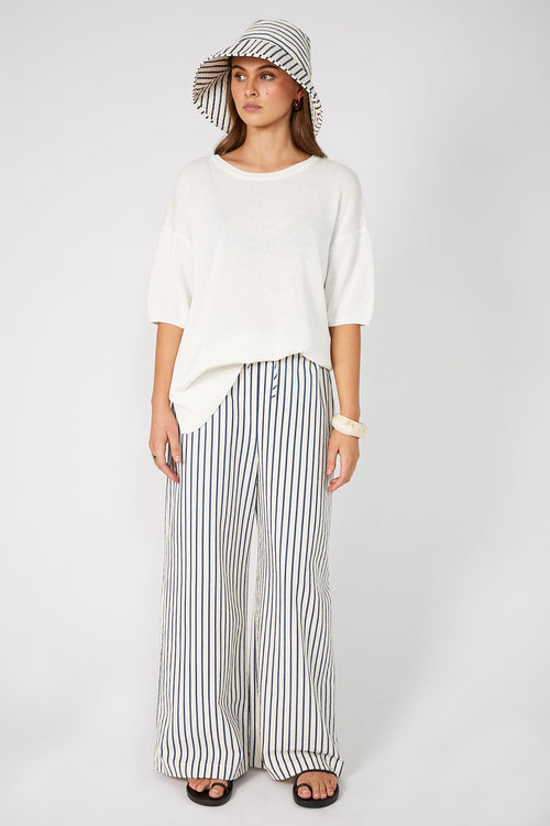ranging pant / ivory|navy stripe