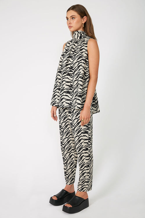 area tank / natural|black abstract zebra