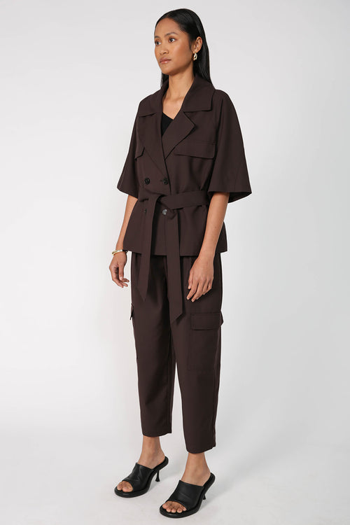 final shacket / espresso chocolate brown