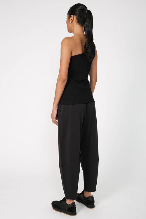 one shoulder tank / black