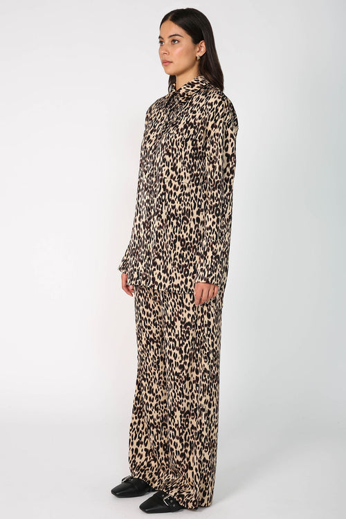 elude shirt / tan|brown animal print