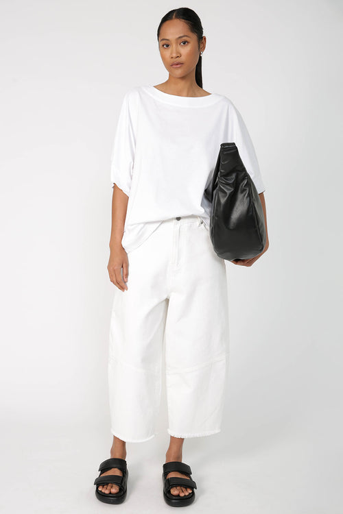 furtive crop jean / ivory white