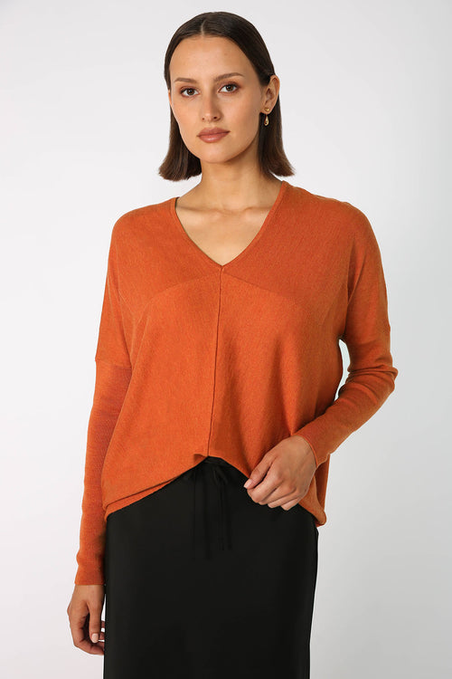 step sweater / persimmon orange