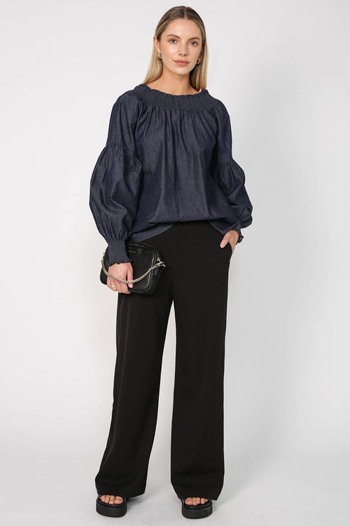 centric top / indigo blue