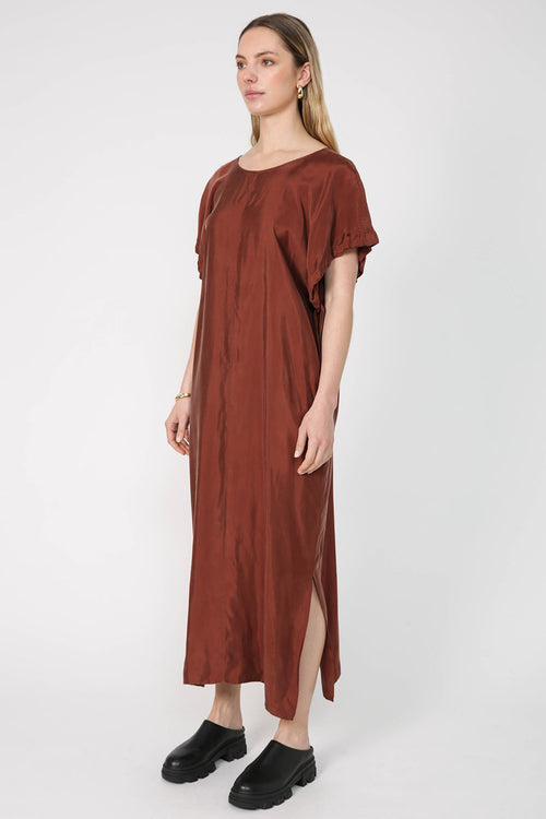 resume dress / bronzed brown