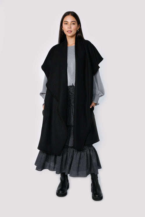 divisional top / charcoal marle