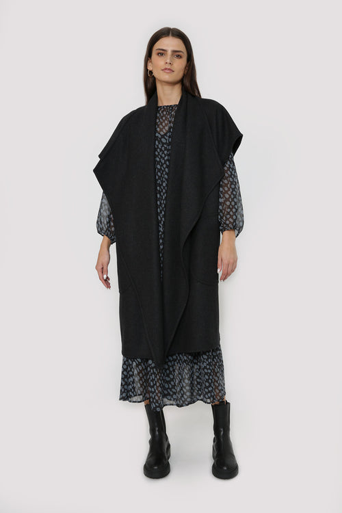 emanate dress / black|grey spot