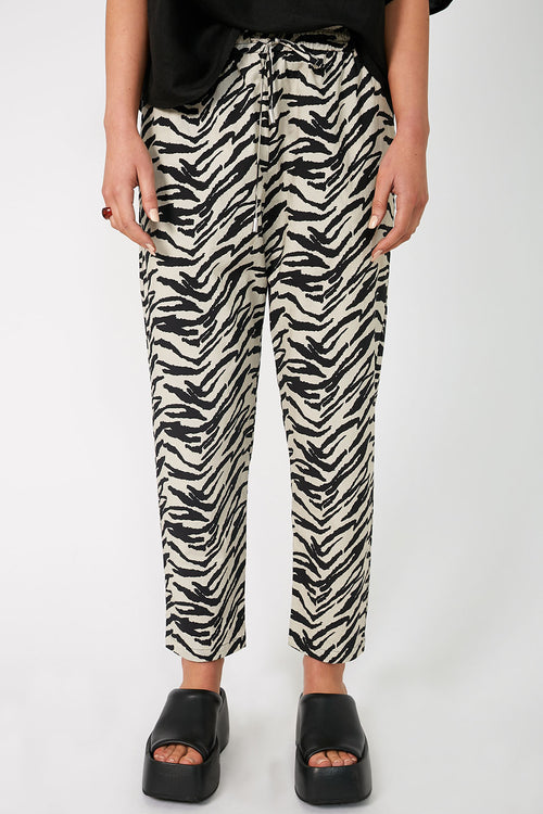 dessa pant / natural|black abstract zebra