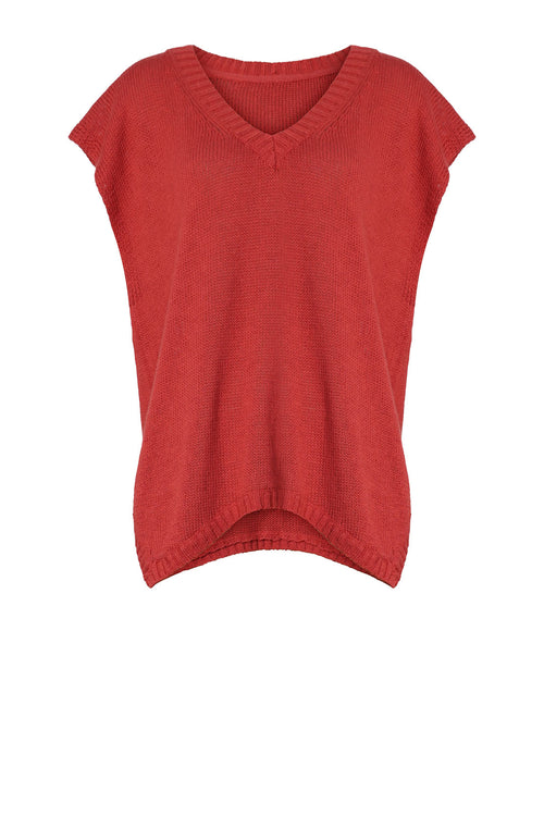 elite sweater vest / persimmon red