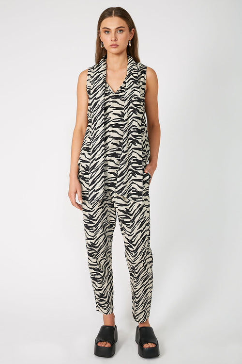 area tank / natural|black abstract zebra