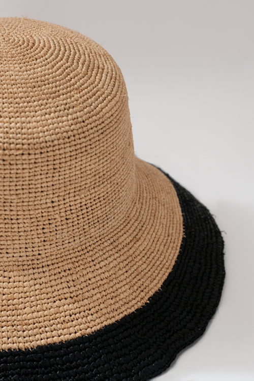 drift stripe hat / natural|black stripe