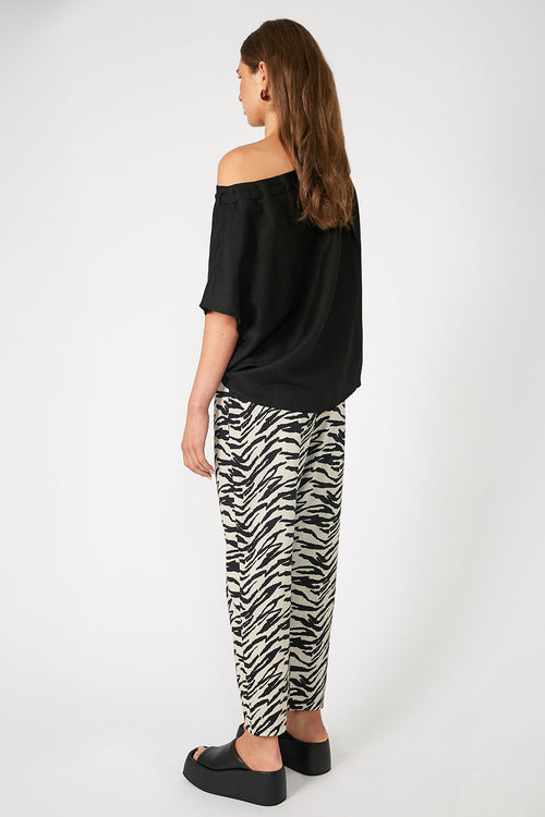dessa pant / natural|black abstract zebra
