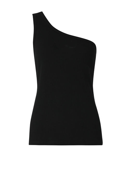 one shoulder tank / black