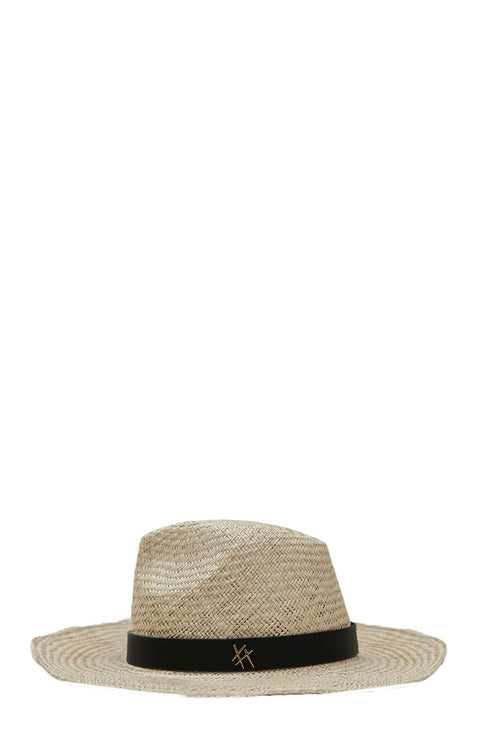 granger straw hat / natural|black