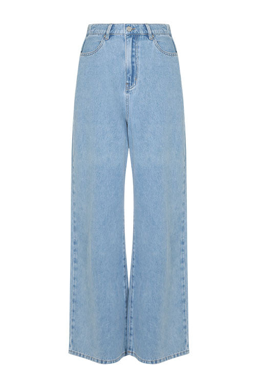 glowed jean / washed indigo blue