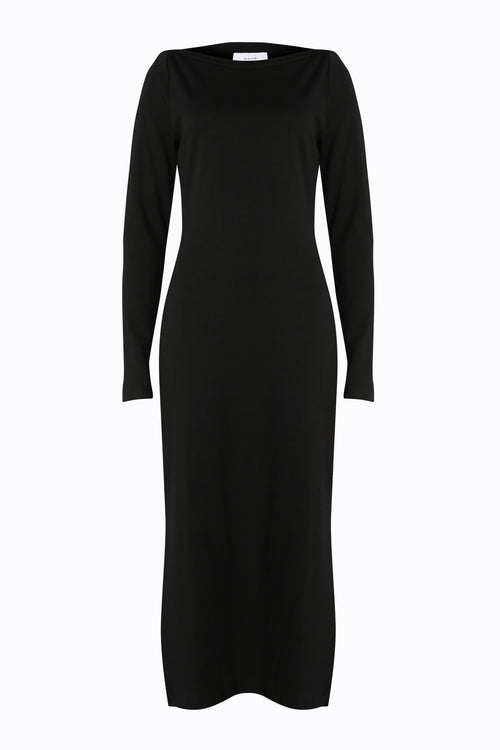 kicked midi dress / black