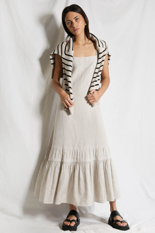 leashed dress / oatmeal marle