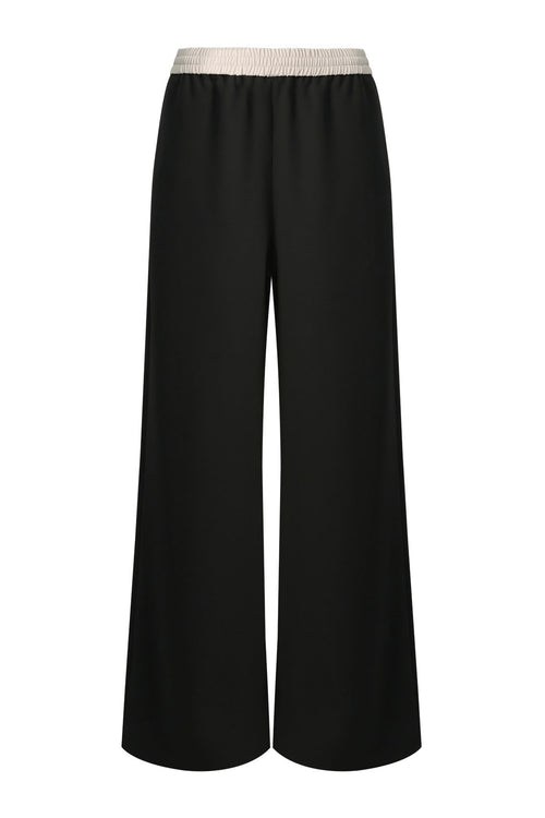 coached contrast pant / black