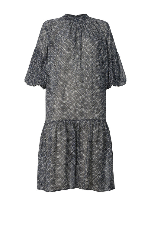 nominate dress / blue|black tile print