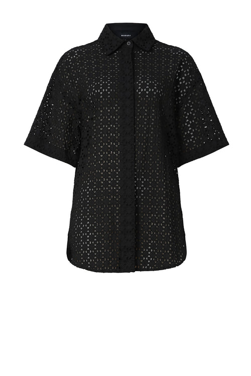 trooper broderie shirt / black