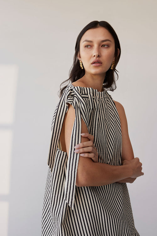 avid tank / cream|black stripe