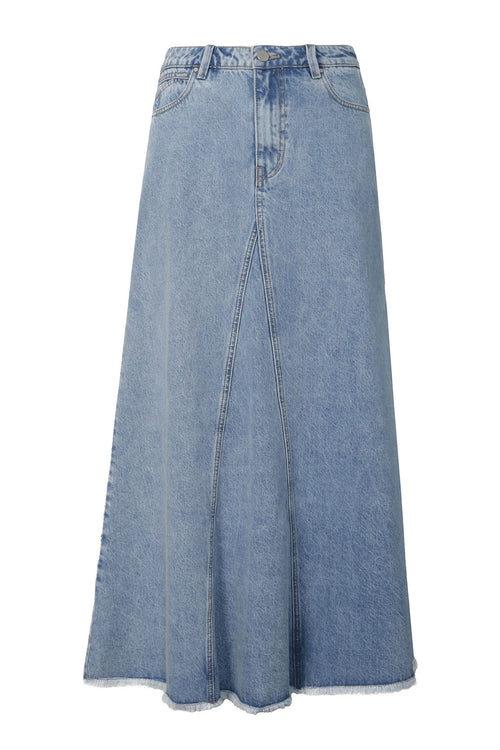 tracking skirt / washed blue