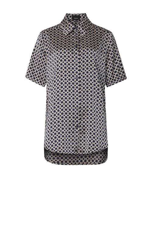 vastness shirt / navy|natural geo print