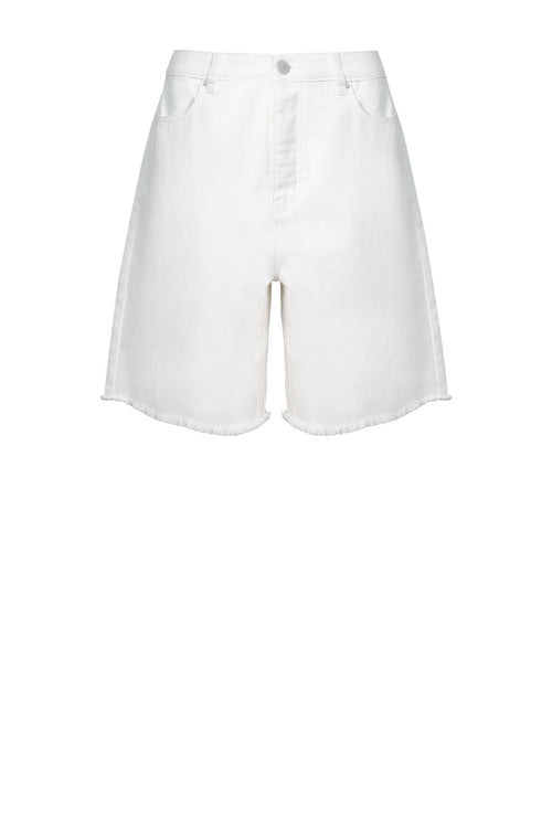 lift denim short / ivory white
