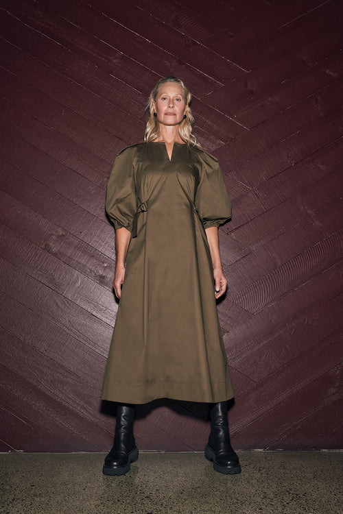 reflection dress / khaki