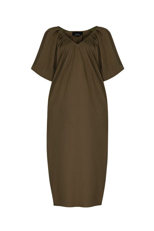 strand midi dress / olive green