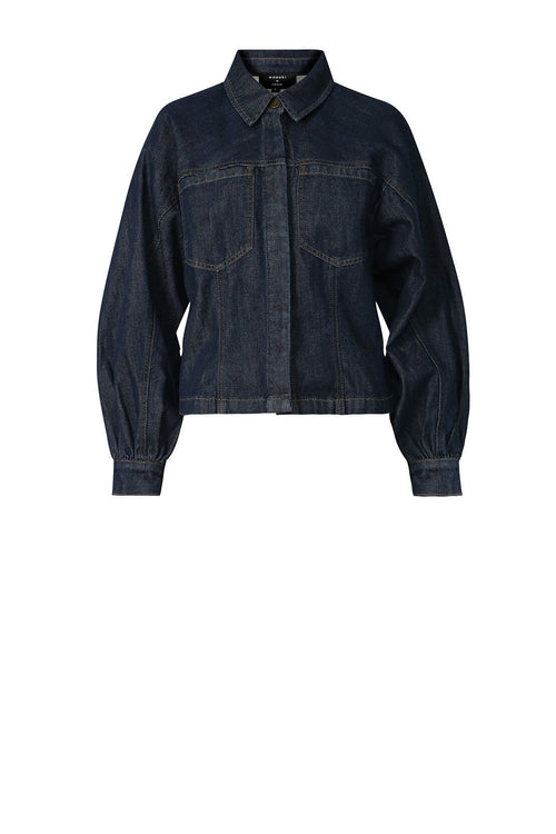 respite crop denim jacket / dark indigo