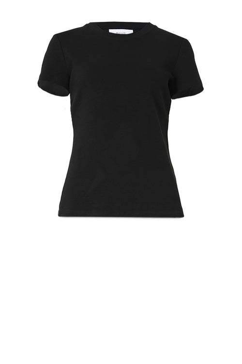 modest rib cap tee / black