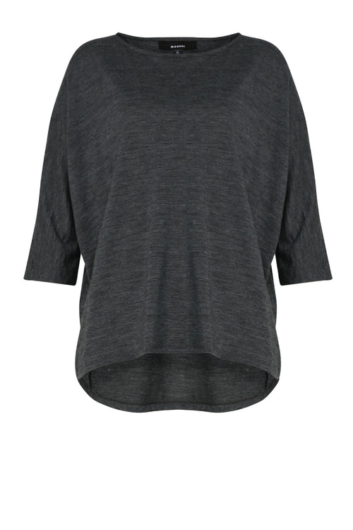 received top / charcoal grey