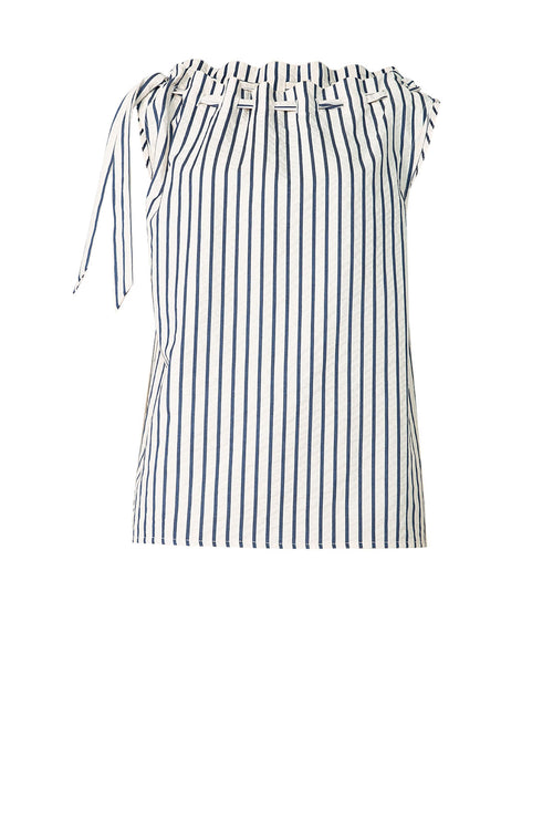 avid tank / ivory|navy stripe
