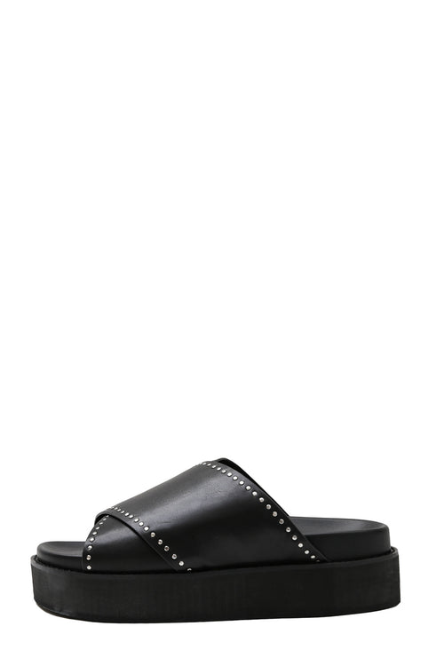 studded slide / black|silver