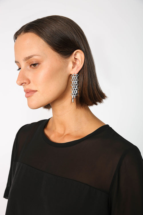 entwine long earring / silver
