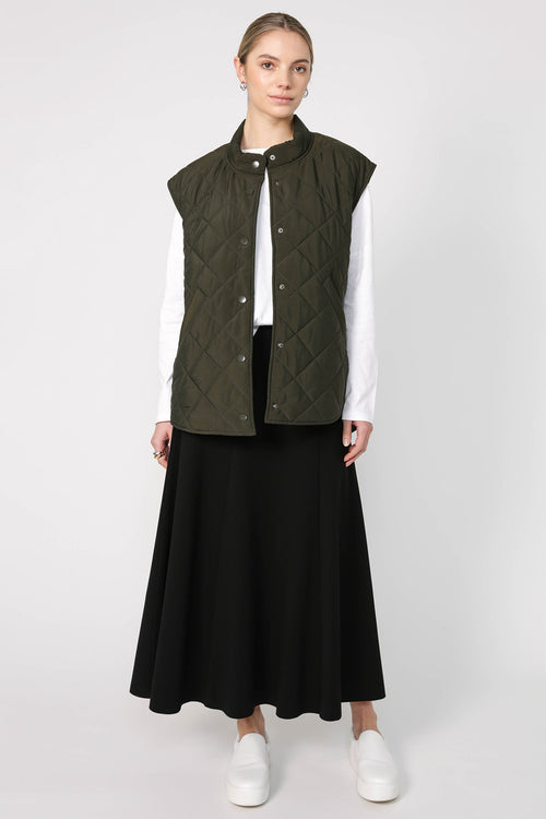 stride vest / dark khaki green